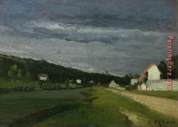 Camille Pissarro Landscape with Stormy Sky